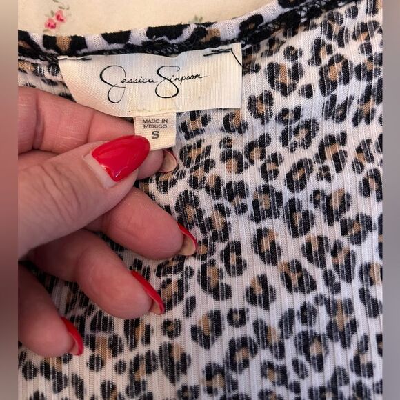 Jessica Simpson cheetah print leopard print maxi dress with slit EUC Size Small - Picture 3 of 5